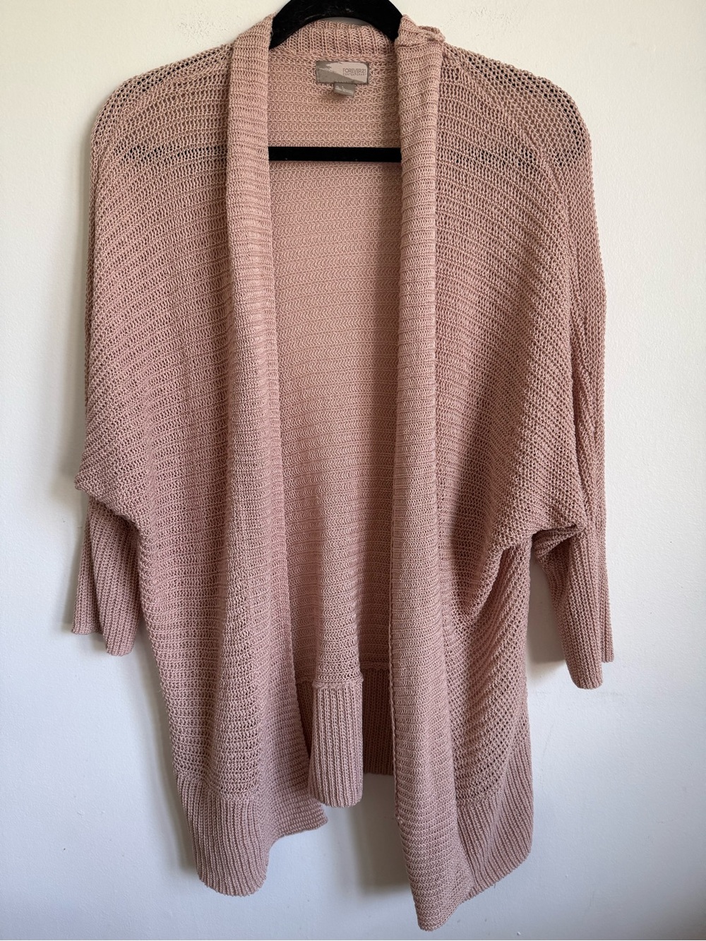 Forever 21 Light Muted Pink Open Knit Cardigan Sz Large